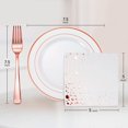 thumbnail image 5 of 100-Piece Rose Gold Disposable Dessert Plates Set – 7.5 Inch Plates with Matching Forks and 5x5 Napkins – Elegant Party Supplies for Weddings, Birthdays, Holidays & Events, 5 of 9