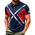 thumbnail image 3 of Mens Independence Day American Flag Patriotic Polo Shirts Short Sleeve Polo Shirts for Men Graphic Stretch Casual American Patriotic Raglan Golf Polos(Navy1,XXL), 3 of 4
