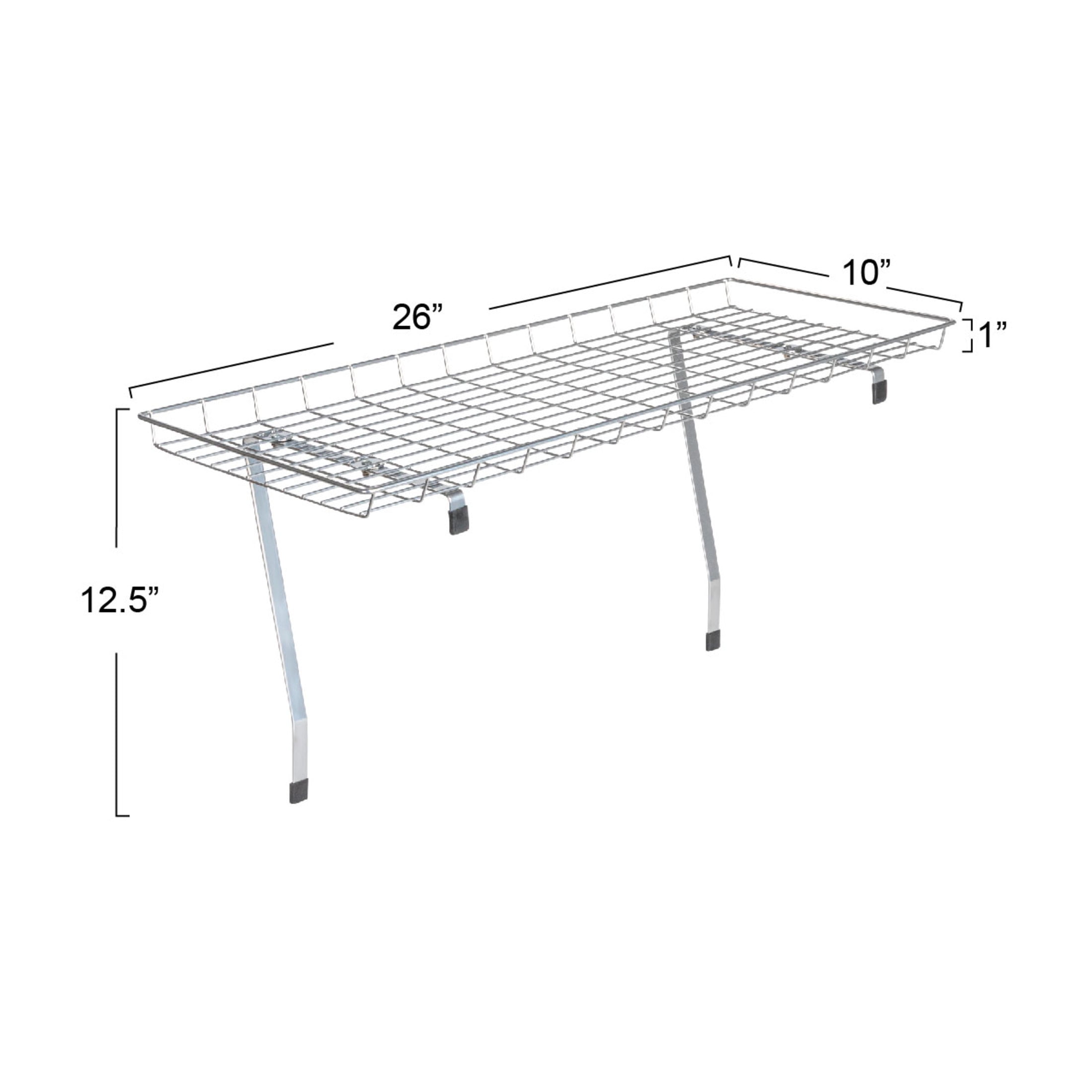 Household Essentials Rear Display Over-The-Washer Storage Shelf to Organize and Store Laundry Room Supplies, Silver