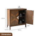 thumbnail image 5 of Ahokua Mid-Century Modern Accent Cabinet with Geometric Inlay Doors, 2-Door Storage Sideboard with Adjustable Shelf for Living Room, Entryway or Dining Room, 5 of 9