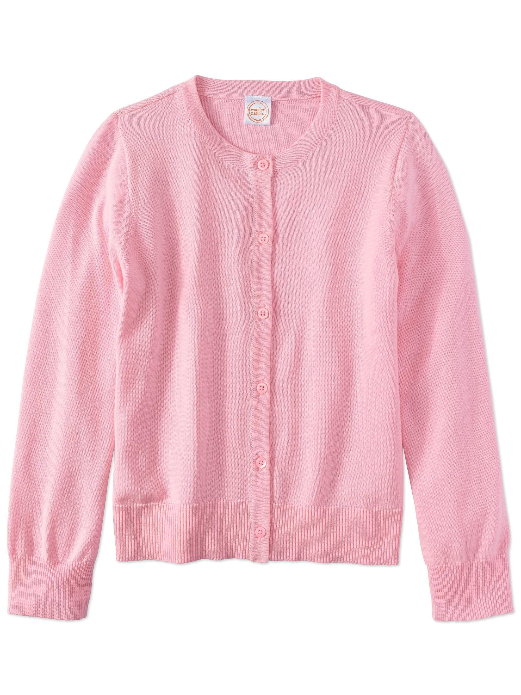 Pink Angel Girls School Uniform Open Cardigan Sweater
