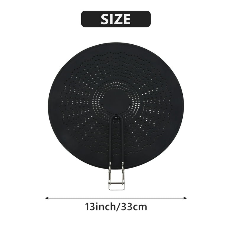 The True 13 Oven Safe Silicone Splatter Screen for Frying Pan, Black