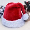 thumbnail image 4 of Gorro de Navidad de felpa gruesa para adultos y niños, rojo, azul, verde y negro, 2023, regalo de decoración de Navidad, gorro de Año Nuevo 2024, 4 of 5