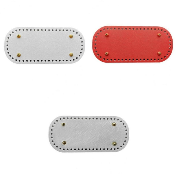 Base de inserción de almohadilla inferior de clavo de cuero de PU preperforada para bolsas de bricolaje Blanco Rojo Plata