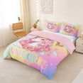 thumbnail image 2 of Erosebridal Cute Unicorn Girls Queen Duvet Cover Set,Romantic Pink Rose Blossom Flower Bedding For Kids,Reversible Pink 3pcs,No Comforter, 2 of 6