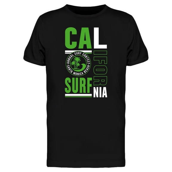 Santa Monica Beach Green Graphic Tee Men's -Image by Shutterstock