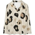 thumbnail image 4 of Top-kevin Pajama Sets for Womens Cute Leopard Spots Loose Button Down Long Sleeve Shirts And Pants Set, 4 of 12