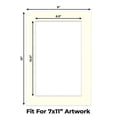 thumbnail image 2 of Cream Linen Picture Frame Mat for 9x13 Frames - Fits 7x11 Photos - 50 Mats, 2 of 7