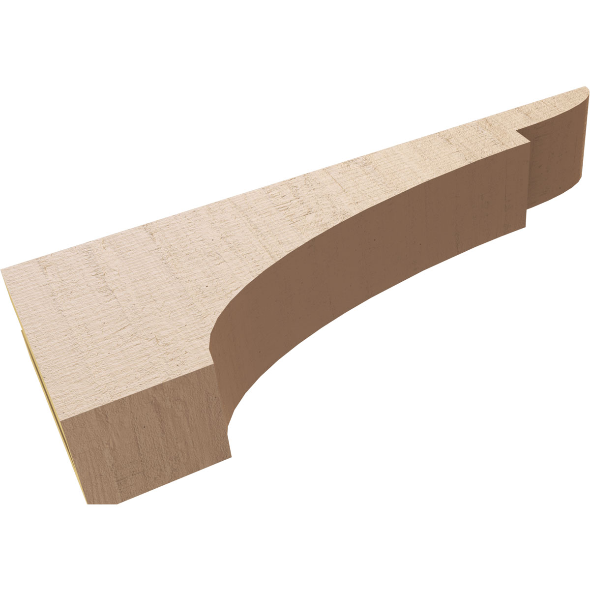 3"W x 18"D x 6"H Thin Yorktown Rough Cedar Woodgrain TimberThane Corbel, Primed Tan