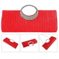 thumbnail image 5 of jiaroswwei Women Luxury Rhinestone Satin Pleated Evening Bag Party Clutch Purse Handbag, 5 of 8