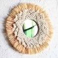 thumbnail image 3 of 2X Nórdico Tejido de Paja Hotel Bed Y Breakfast Pared Boho Decoración Espejo Tejido Una Mano Decoración de Pared Macramé Espejo, 3 of 6