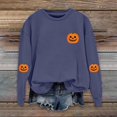 thumbnail image 4 of Oversized Print Sweatshirt with Bat and Moon Graphic Cozy Long Sleeve Pullover for Women's Halloween Party & Daily Wear, 4 of 4