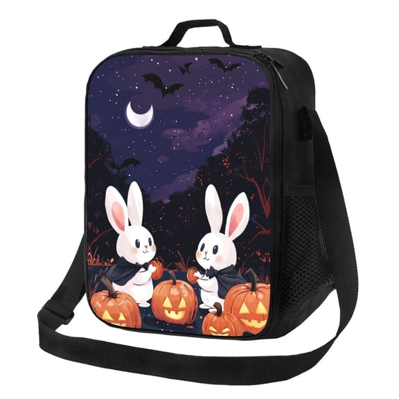 Bunny Lunch Bag Reusable Lunch Box Insulated Tote Bag with Adjustable Shoulder Strap