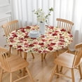 thumbnail image 3 of Multicolor Christmas Floral Pattern Round Fitted Tablecloth with Elastic Edge,Dining Table Cover Waterproof,Outdoor Round Tablecloth for Camping,Dining,Indoor and Outdoor, 3 of 7