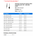 thumbnail image 2 of Automatic Transmission Selector Cable - Compatible with 1995 - 2000 GMC K2500 1996 1997 1998 1999, 2 of 2