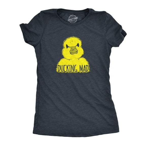 Womens Ducking Mad T Shirt Funny Angry Yellow Duck Tee for Ladies Womens Graphic Tees
