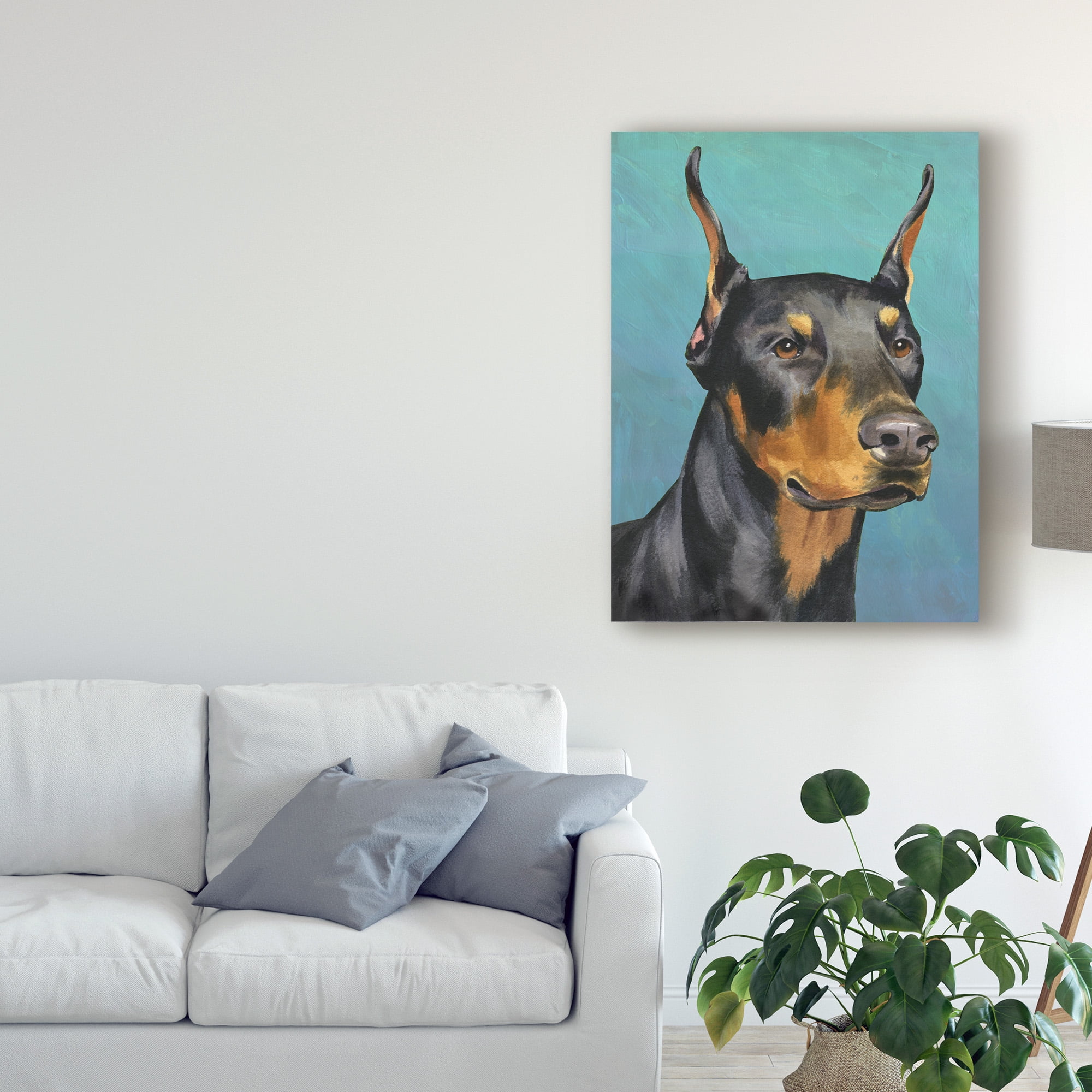 Trademark Fine Art 'Dog Portrait Dobie' Canvas Art by Jill Sands
