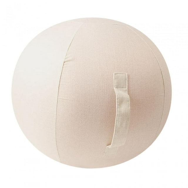 Almencla Pilates Yoga Ball Cover Foldable with Handle Balance Ball Cover Birthing Sitting Beige 75cm