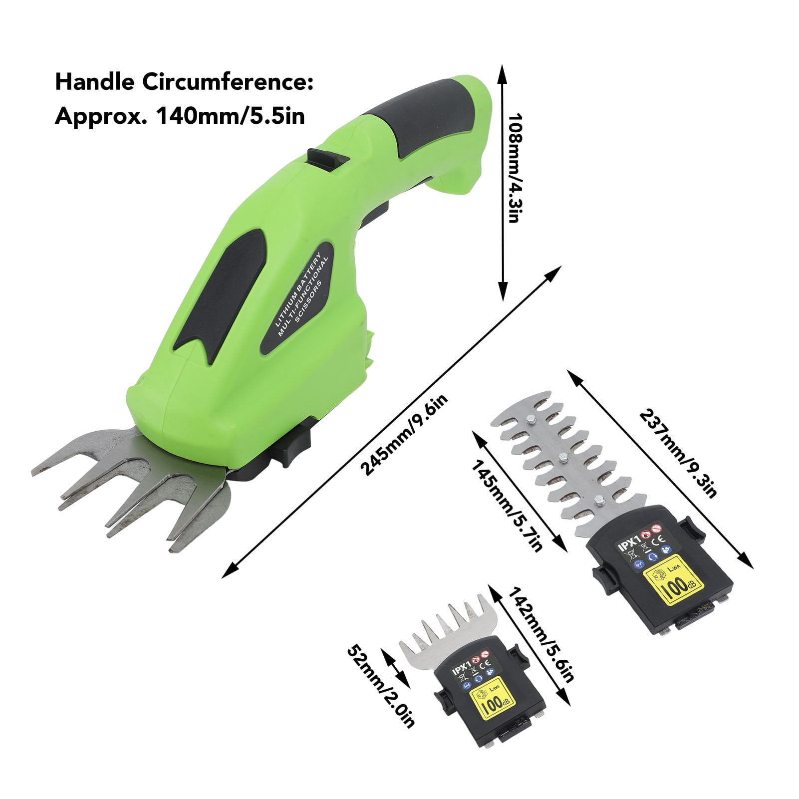 M Buder Electric Grass Shear Hedge Trimmer 3.6V 2000mAh Rechargeable Lithium Ion Battery Handheld Grass Cutter Hedge Trimming Machine for Garden Patio Lawn (10.2 inches / 25.9 cm)