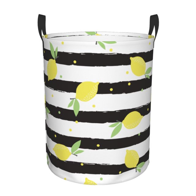 Fotbe Lemon Cesto de Ropa con Asas, Cesto Impermeable de Gran Capacidad, Bolsa de Lavado para Dormitorio, Cesto de Ropa con Ruedas y Asas-Small