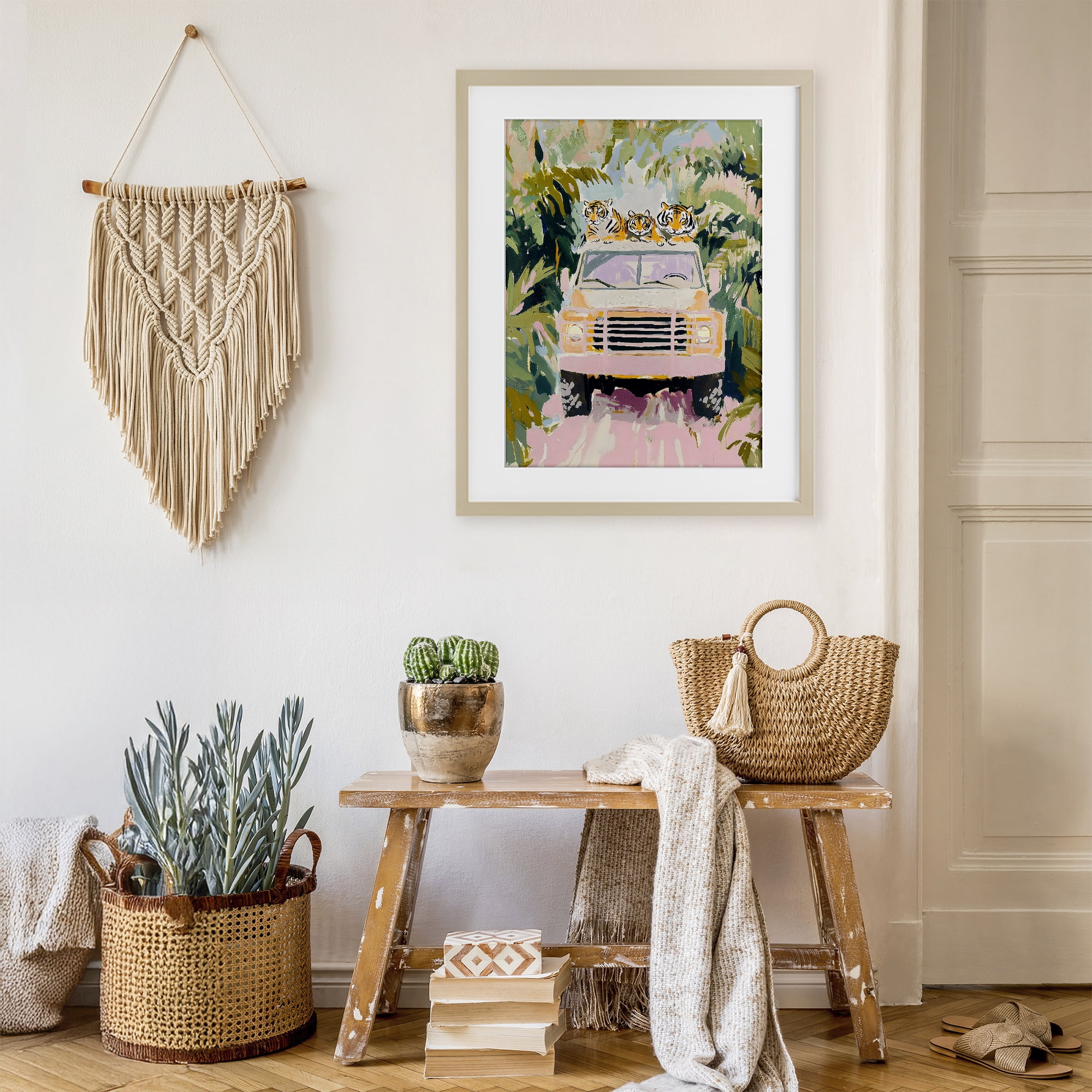 Stupell Industries Safari Trip Tiger Trio Birch Framed Print Under Glass, design by The Prints Vibe