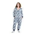 thumbnail image 3 of HYwys Women Fleece One Piece Jumpsuit Pajamas Long Sleeve Hooded Zipper Onesie Romper Holiday Sleepwear Loungewear, 3 of 4
