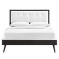 thumbnail image 4 of Willow King Wood Platform Bed With Splayed Legs Black White, 4 of 7