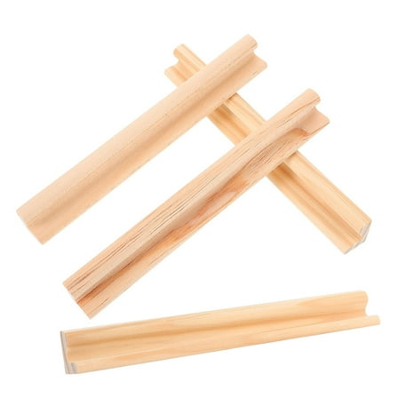 MLINS 4pcs Wooden Domino Trays Wood Domino Racks Domino Holders for Domino Tiles