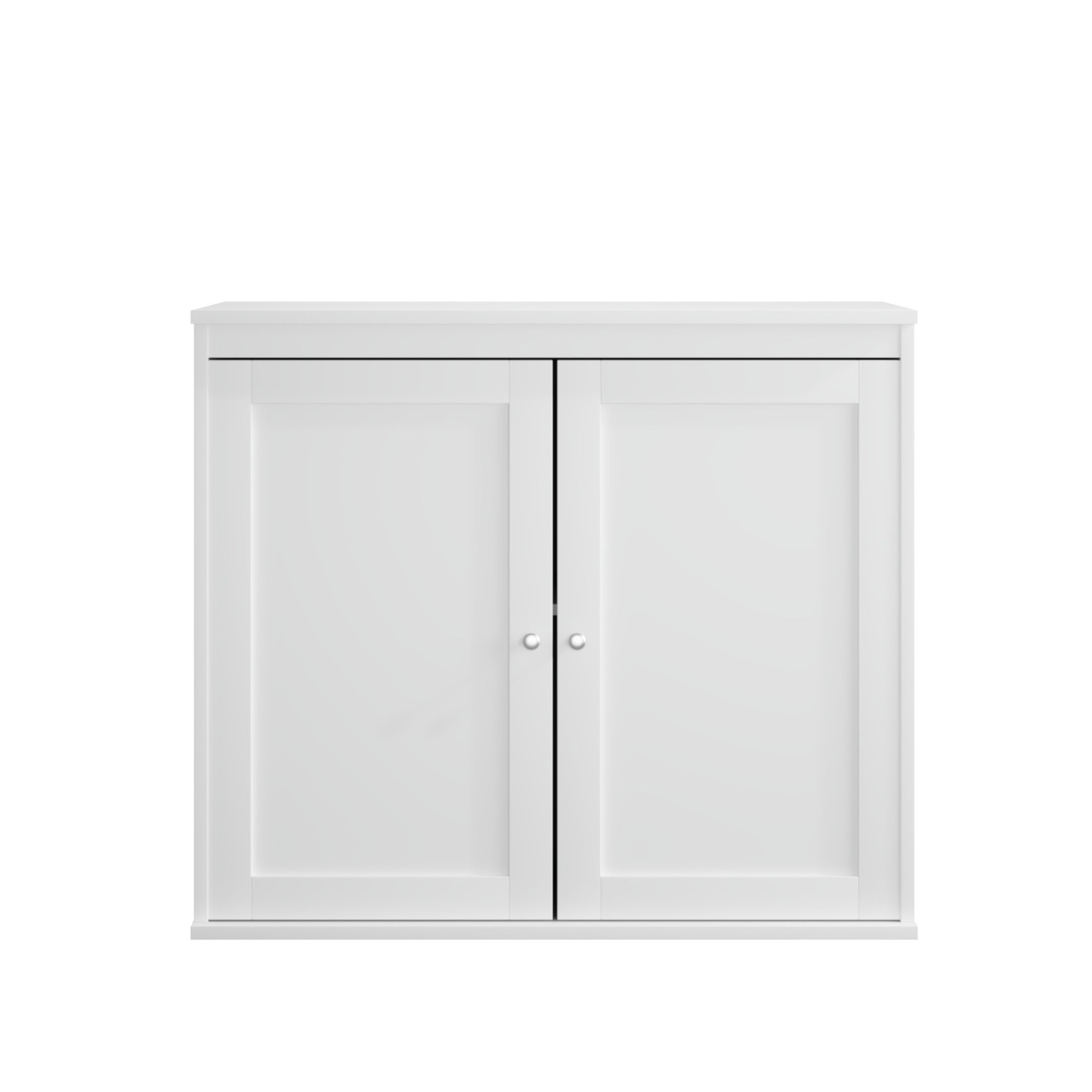 Noble House Modern Kitchen Storage Cabinet with Double Doors and Adjustable Shelves, Sideboard Buffet Cupboard, White