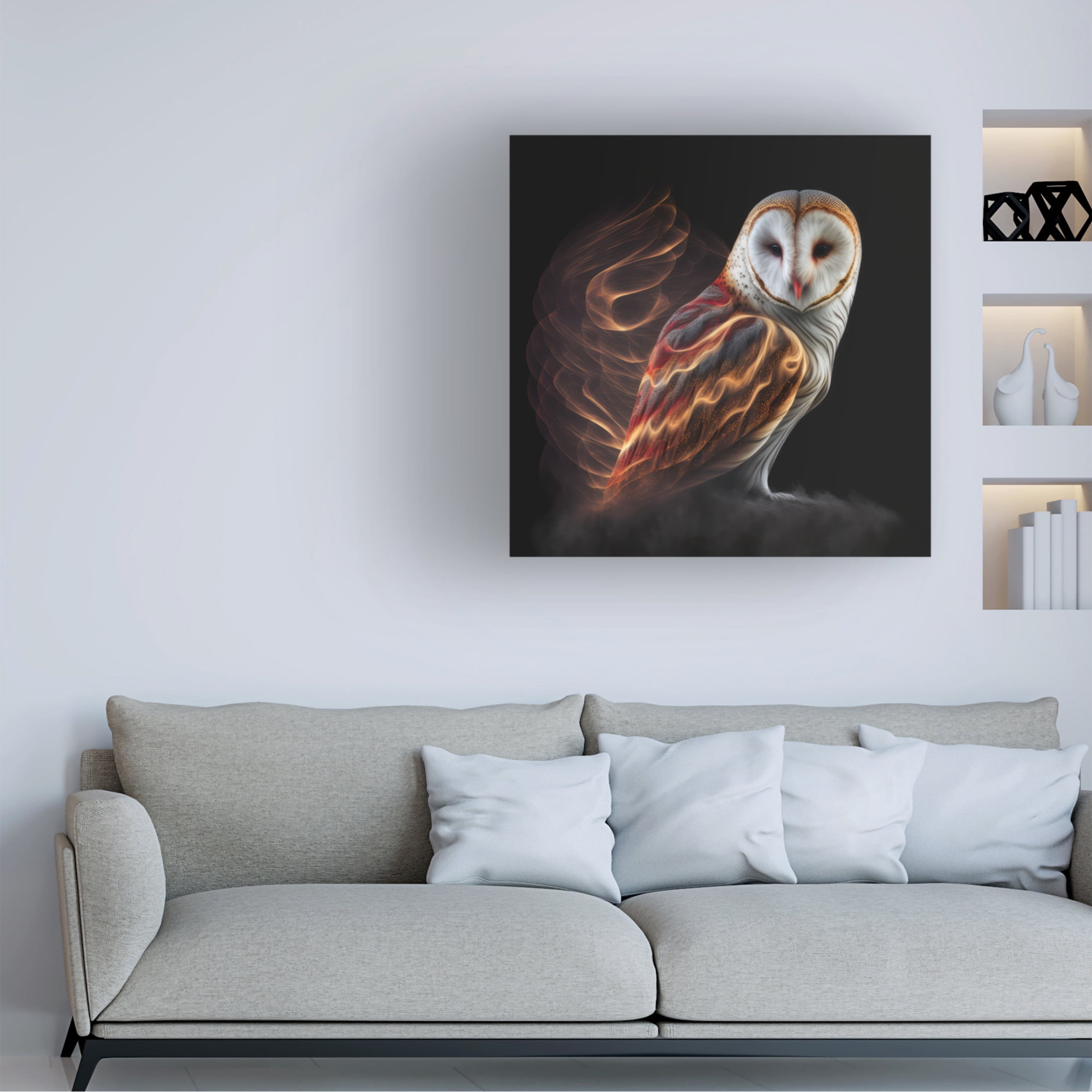 Canvas Wall Art - The Golden Valley 'Bubo' Wall Art for Living Room, Bedroom, or Office Décor by Trademark Fine Art - 14 x 14 Inches