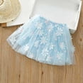 thumbnail image 2 of Floleo Girls Floral Tulle Tutu Skirt Kids Elastic Waist Layered Mesh Skirt 3D Flower Applique Skirt Lightweight Party Skirt for Play and Special Occasions(Sky Blue,3 Years), 2 of 9