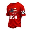 thumbnail image 2 of USA Mens Soccer Jersey Shirts 2026 Country Team Short Sleeve Crew Neck Fan International Football Shirt Retro Streetwear Top Red M, 2 of 4