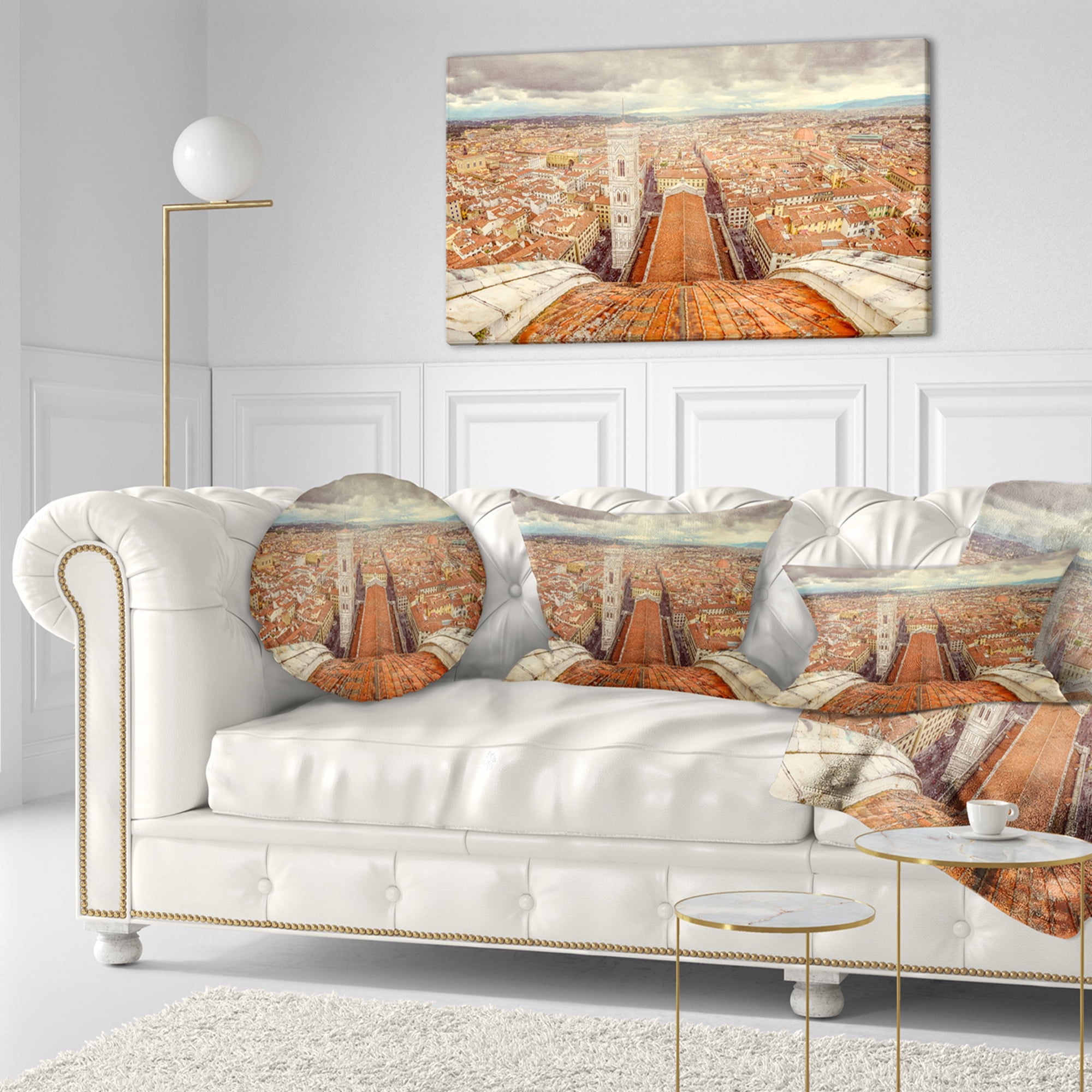 Designart 12" x 20" Multi-color Polyester Throw Pillow