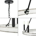 thumbnail image 5 of Galloway Collection Six-Light 28.25" Matte Black Modern Farmhouse Chandelier with Distressed White Accents, 5 of 8