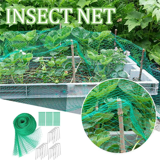 Filet de Protection pour Légumes et Plantes de Jardin, Filet Anti-Insectes, Attache, 30 Boulons en U, 15