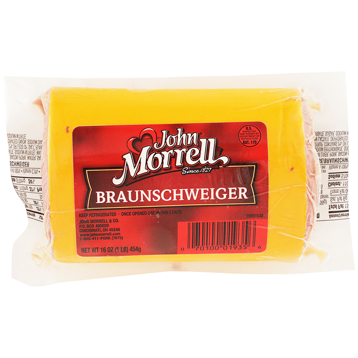 John Morrell Braunschweiger, 16 oz