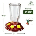 thumbnail image 5 of Kingsyard Window Hummingbird Feeder for Outdoors, 16 oz Leak Proof, 4 Bee Proof Feeding Ports, Clear, 5 of 9