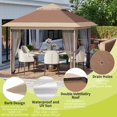 thumbnail image 3 of 12x12 PopUp Gazebo, Canopy Tent, PopUp Tent with Mosquito Netting, Outdoor Gazebo for Backyard & Patio Furniture, 3 of 9