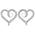 thumbnail image 2 of Araiya Fine Jewelry 10K White Gold Round Shaped Lab Grown Diamond Heart With Pearl Stud Earrings (1/4 cttw, D-F Color, VS1 Clarity), 2 of 8