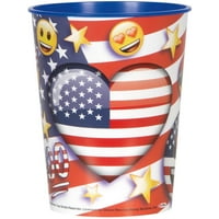 Unique Industries Patriotic Emoji Plastic Cup, 16 oz, 1ct by Unique Industries