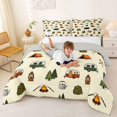 thumbnail image 3 of Manfei Lovely Rv Full Size Comforter Sets,Cute Camping Print Bedding Comforter Set,Cream,Light Gray Reversible,3pcs,1 Comforter and 2 Pillowcases, 3 of 7