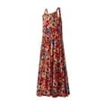 thumbnail image 3 of hirigin Women Summer Casual Long Dress Floral Print Sleeveless Sling Dress Fashion Wild Backless Holiday Beach Loose Dress, 3 of 8