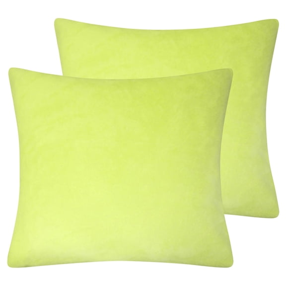 PiccoCasa 2Pcs Viscose Velvet Soft Decorative Throw Pillowcases 24"x24", Chartreuse