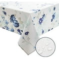 thumbnail image 2 of Watercolor Flower Tablecloth,Blue Floral Washable Table Cloth for Rectangle Tables,Waterproof Wrinkle Resistant Table Cover for Kitchen Dining Room Use Spring/Summer(60X84 Inch), 2 of 6