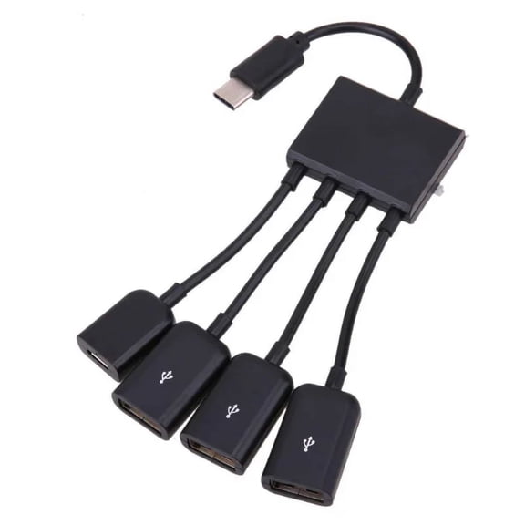 Feylan Type-C 3.1 4 in 1 Micro USB hub OTG cable extension adapter for Android Samsung tablet hub with power supply