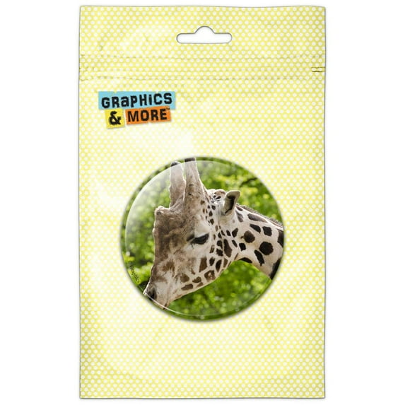 Giraffe Profile Pinback Button Pin Badge