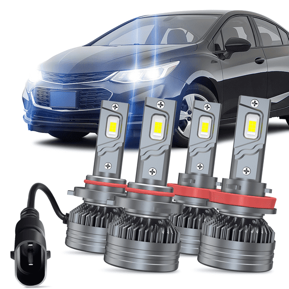 For Chevrolet Cruze 2016 2017 2018 2019 w/o Projector LED Headlight High Low Beam Bulbs 4pcs