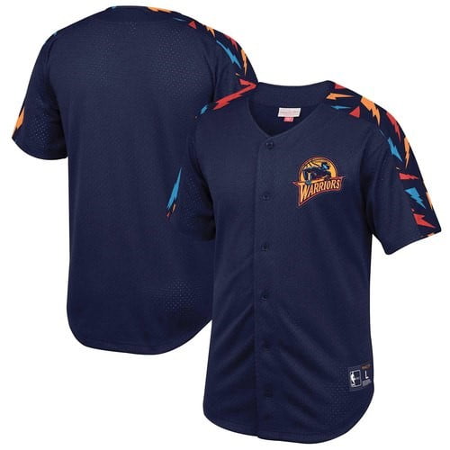 warriors button up jersey