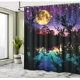 thumbnail image 3 of Ambesonne Modern Shower Curtain, Night Sky Trees, 69"Wx84"L, Purple Pink and Blue, 3 of 5