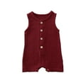thumbnail image 1 of Qmyliery Summer Baby Girls Boys Clothes Romper Cute Baby Sleeveless Cotton Linen Jumpsuit Outfits, 1 of 6